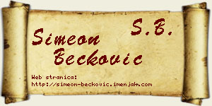 Simeon Bećković vizit kartica